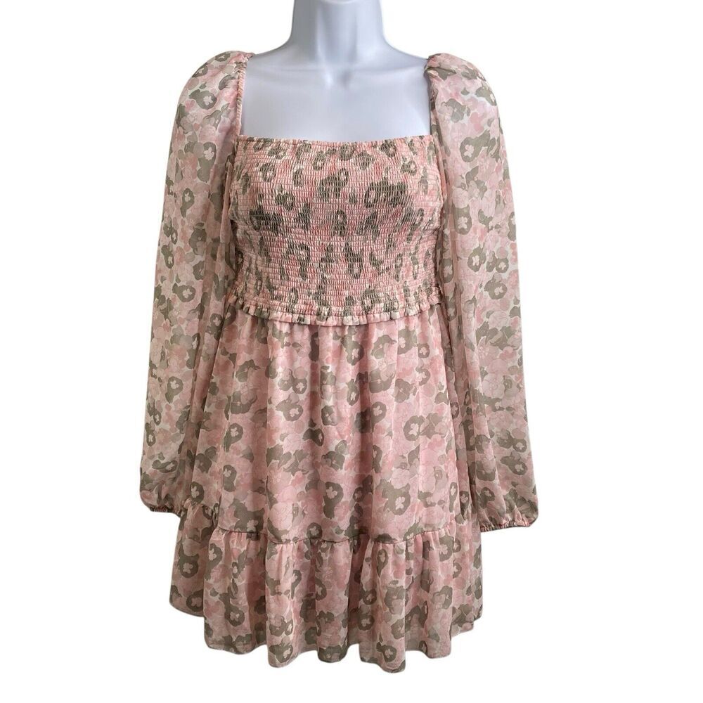 Aritzia Wilfred Women's Tempest Mini Dress Size S Smock Cottagecore Peasant Boho